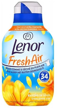6er Pack - Lenor Weichspüler Fresh Air - Strahlende Sonne (Sun Rays) – 34 Waschladungen / 476ml