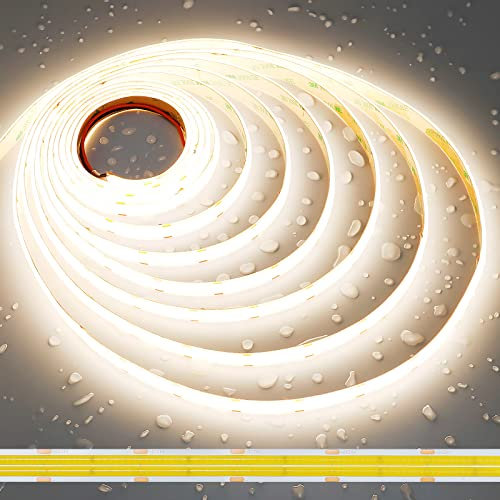 JOYLIT COB LED Streifen 24V 5M Doppelreihe 4000K Natürliches Weiß Wasserdicht 960LEDs/M CRI 95+, CE UL PRO+ 3200LM/M Ultrahell 125W Dimmbar Selbstklebend Licht Band Beleuchtungszwecke (Nur LED Strip)