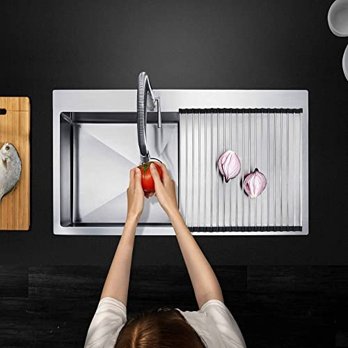 Escurridor para vajilla sobre el fregadero, escurridores enrollables para accesorios de fregadero de cocina para casa nueva (16 tubos 45 x 30 cm)