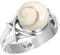 Jeweloporium 925 Sterling Silber Ringe für Frauen Weiß Natürlich Shiva Eye mit Stein Handgefertigt Silber Ringe Größe 63(20.1) Neujahr Geschenk Mode Schmuck