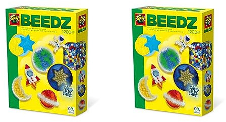 SES Creative 6302 Bügelperlen-Glow in The Dark Universum, 15 x 20 x 4 cm (Packung mit 2)