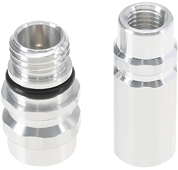 VGOL Juego de 2 Adaptadores de Conversión R134A para Sistemas de Aire Acondicionado 357820795H 357820795J Válvula de Adaptación de Aleación de Aluminio