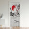 Style Japonais Rideau de Porte 86x203cm Japonais Ukiyo Rideaux Interieur Salon Chambre Home Décor Rideaux Exterieur d'entrée Sakura Fleurs Traditionnelle Retro Rouge Blanc Rideau Occultant
