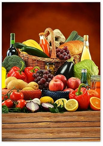 Wandsticker Dekor Foto Aufkleber 50x70cm Obst Gemüse Gewürze Nr. H2286M_NS1H