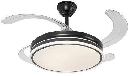 WHOSE LAMP Ventilador de Techo con Luz de Diámetro 106cm, Ventiladores de Techos con Aspas Retráctil y Lámpara 36W, Temporizador, Silencioso Reversible, Motor DC