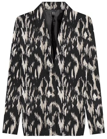 ONLY Onlnova Life Elite L/S Pimo Blazer AOP, Noir/OOP : 590 Animaux rougs, L Femme