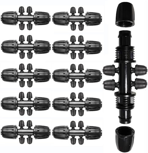 HOINCO 1/2 Zoll bis 1/4 Zoll Rohr Bewässerung Fittings,Bewässerung Tee,Tropfbewässerung 4 Tee,Anti-Tropfen Bewässerung Rohr,Barbed Tee Bewässerung Rohr Garten Schloss,Anti-Tropfen Bewässerung Rohr