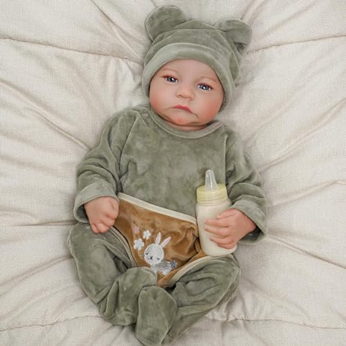 BABESIDE Bambole Reborn Ragazzo 18 Pollici Realistica Baby Doll Occhi Aperti Reborn Neonato Vita Reale Bambola Realistica Anatomicamente Corretta Sembra un Vero Bambino