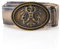 Schöneberger Trachten Couture Herren Trachtengürtel Austria, Lederhosen Gürtel mit Österreich Adler Schnalle, Ledergürtel aus Wildbock-Leder, Falco (Sand-Braun, 54-56)