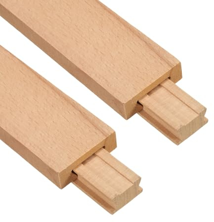 sourcing map 2 Sets Schubladenschienen aus Holz, klassische Holz-Mittelführungsschiene, Holz-Schubladengleiter untere Schienen, Ersatz-Set, 50 cm
