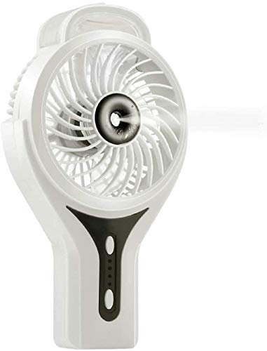 ANAIUCY Mini Handheld USB Misting Fan with Personal Cooling Mist Humidifier Rechargeable Portable Mini Misting Cooling Fan for Home Office and Travel (Color : White)