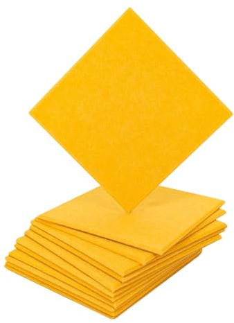 Akustikpaneele, 12 Stück Akustikplatten Hoher Dichte, Schaumstoffplatte Akustikplatten Selbstklebend, Schallabsorber Wand für Tonstudio, Büro, Studio und Wanddekoration, 30 * 30cm (Orange)