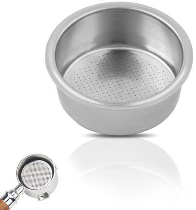 MEGAVOW Kaffeefilterschale aus Edelstahl 51mm, 2 Tasse Wiederverwendbarer Kaffeefilterkorb, Siebkorb für Bodenlose Siebträger, Espressomaschinen Zubehör