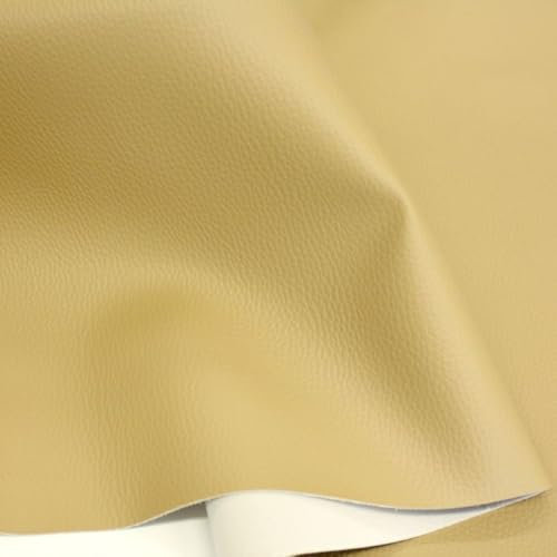 TOLKO Kunstleder Meterware | weiches Premium Lederimitat für Stuhl Bank Sessel Sofa Sitzbezug Bezugstoff in Rindsleder Optik 140cm breit Polsterstoff Polsterbezug Möbelstoff (Sand Beige)