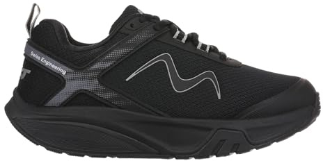 MBT Sport 4 III Damen-Sneakers im modernen Stil. Anatomische und Bequeme Walking-Sneakers. Physiologische Komfort- und Stabilitätsschuhe mit Wippensohle. Farbe Schwarz