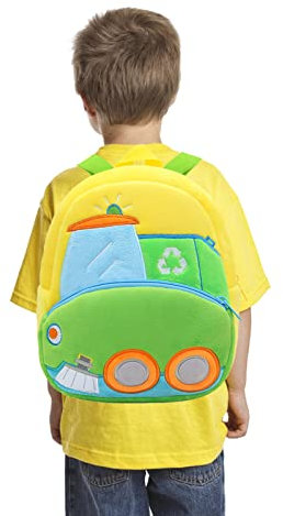 Niedlicher Rucksack Bagger-Rucksack Plüsch-Rucksack für 2 4 Jahre alte Jungen und Mädchen, Leoparden-Rucksack mit Taschen, I, One size