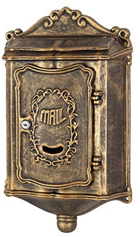 Mailbox Vintage Post Box English-Style Wall-Mount Mailbox Lockable Weatherproof Galvanized Sheet Letter Box for Garden Yard Mailboxes