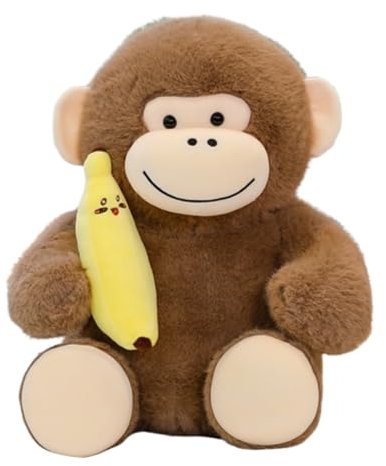 Gorilla Kuscheltier Orang Utan Plüschtier, King Kong Affen Spielzeug KusPuppe Stofftier, zum Spielen und Kuscheln, Weiches Schmusetier für Mädchen, Jungen, Babysn (55 cm,Braun)