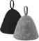 2pcs Sauna Hats for Men Women, Wool Felt Russian Banya Sauna Cap High Absorbent Unisex Sauna Accessories Gift for Steam Bath (Gray, Black)