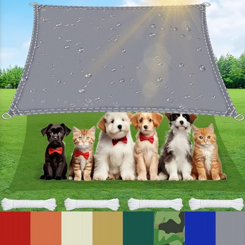 AMXFS Toldo con Anillo en D con Efecto de Sombra del 95%, de Tela Oxford, 180 g/㎡, 1.5m x 3m Tela Impermeable para toldo de jardín, protección UV, protección Solar para Camping, balcón, Piscina