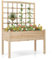 COSTWAY Blumenkasten mit Spalier, Tannenholz, Pflanzkasten mit Rankgitter & Drainageloch, Gartenspalier für Kletterpflanzen, Hochbeet Blumenkübel Rankhilfe, für Garten Hof Balkon, Natur, 119x60x160cm