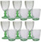 Set 12 Bicchieri 6 acqua 6 vino calici con piede in Vetro trasparente verde da tavola Eleganti Stile Raffinatezza in casa per Ogni Tavola e Occasione bar hotel ristorante