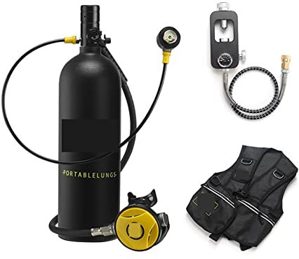 NGBFF Scuba Tank, 2L Diving Snorkeling Equipment Manometro Residuo,per Immersioni/Pulizia Barche(Noir)