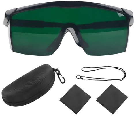 JTgugu Occhiali di luce laser verde per fascio verde, laser a linee incrociate, laser rotativi e laser multilinea per migliorare la visibilità del fascio verde, con scatola protettiva, panno per