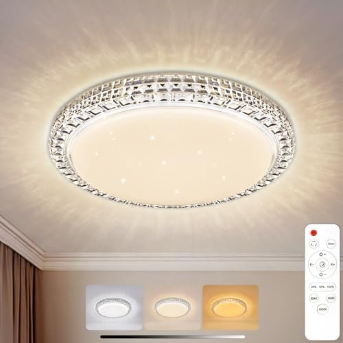 LED Deckenlampe Dimmbar - 38W 3600lm Deckenleuchte mit Fernbedienung - LED Deckenleuchte Flach für Wohnzimmer, Schlafzimmer, Kinderzimmer, Küche (38W - 39CM)