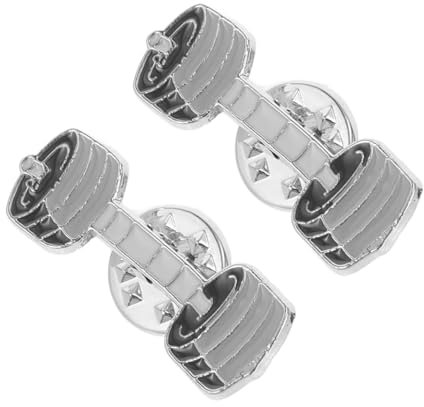 BESPORTBLE 2 Stück Cartoon Hantelbroschen Aus Zinklegierung Mit Emaille Lustige Anstecknadeln Für Rucksäcke Schüler Und Studenten Langlebige Reversnadeln in Hanteldesign