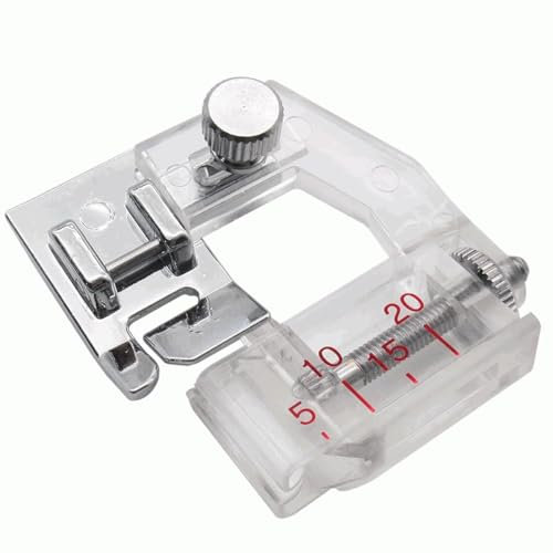 TECHZOCO Nähfuß für Schrägband, Lebend- und Snap-On-Saum, verstellbarer Schrägbandfuß, verstellbar von 5 mm bis 20 mm, Snap-On-Typ.