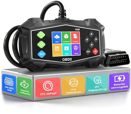 GEARLASSO OBD2 Scanner Diagnostic Tool, Car Code Reader with 2.8” Colour Screen, Live Data, Battery Health Check, I/M Readiness, Fault Code Clear for Cars & Vans