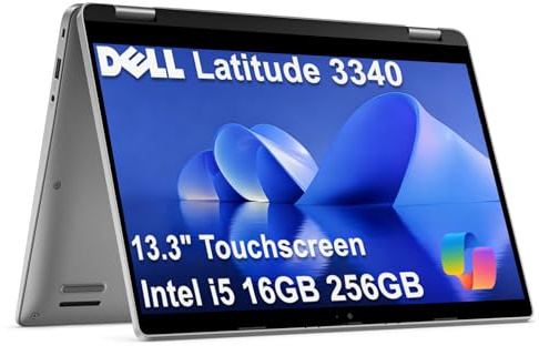 Dell Latitude 3340 3000 2-in-1 Business Laptop (13.3 FHD Touchscreen, Intel i5-1335U (> i7-1255U), 16GB DDR5 RAM, 256GB SSD), 1080p IR Webcam, Intelligent Audio, Flip Convertible Yoga, Win 11 Pro