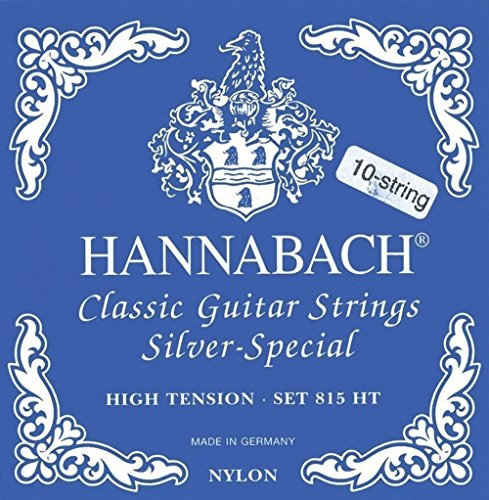 Hannabach 652598 Set 10 Corde per Chitarra Classica Serie 815, Tensione Alta, Argentato