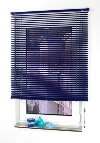 Liedeco Jalousie aus Kunststoff, 160 cm Länge, Kunststoff-Jalousie orientblau B 90 cm