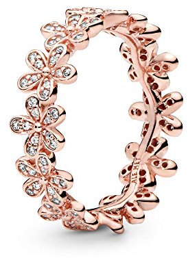 PANDORA Daisy Flower Ring in Roségold mit 14 Karat rosévergoldete Metalllegierung und Cubic Zirkonia Steinen Moments Collection, Größe 56