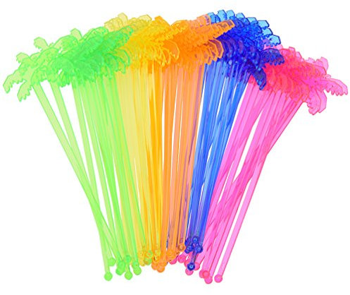 Hongma 50 Pcs Touillette Cocktail Swizzle Cocotier Stick Plastique Fête Soirée