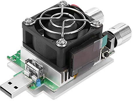 Voltmetro Digitale, Akozon Tester di Capacità Tensione Amperometro Digitale Carico USB Tester di Scarica Carico Elettronico Regolabile 35W con LCD