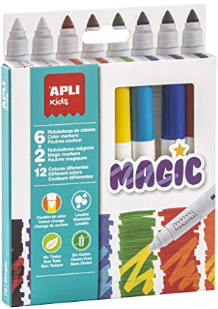 Apli kids 16808-8 feutres Magic - 6 couleurs + 2 magique