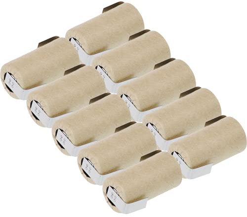 10x XCell SUB-C Akku Zelle - 2000mAh / 1,2V / NIMH mit Z-Lötfahne - Hochleistungs- Markenzelle in Industriequalität PP