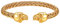 JewelryWe Mens Open Cuff Bracelet,Dual Skull Braided Cable Wire Stainless Steel Bangle Bracelet Adjustable(Gold)