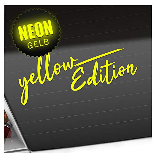 Kiwistar - Autoaufkleber - Yellow Edition Gelb - Neongelb - 24x10cm - Aufkleber Auto, Laptop, Fahrrad, LKW, Motorrad mehrfarbig JDM Decal Racing