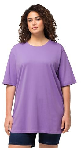 Ulla Popken Damen Basic-shirt, Rundhals Shirt Tight, Blaues Flieder, 66-68 EU