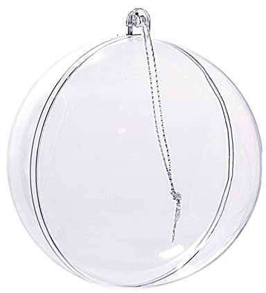 Netuno 5X Acrylkugeln 10 cm Transparent teilbar Kunststoff Bastelkugeln Dekoration DIY Geschenkidee zum Befüllen und Bemalen Weihnachten