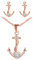 Yumilok Damen Halskette Ohrringe Schmuck Sets 925 Sterling Silber mit Herz Anker Anhänger für Damen Mädchen Roségold