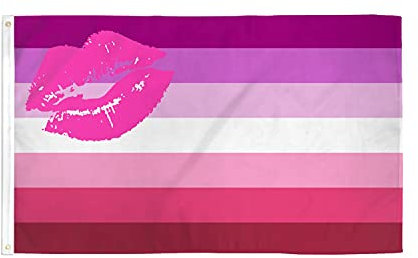 AZ FLAG Bandiera Orgoglio LESBICA Lipstick 90x60cm - Bandiera Movimento LESBICO E FEMMINISTA 60 x 90 cm