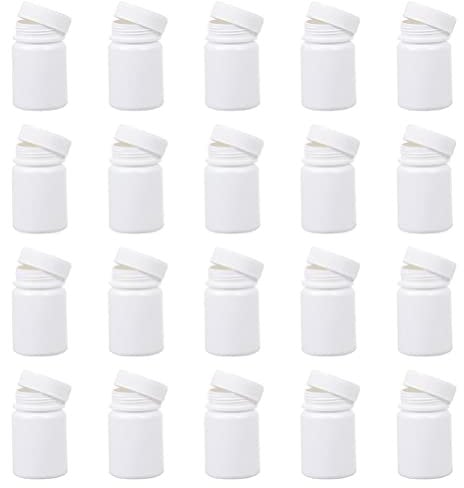 DOITOOL Empty Capsule Bottles 30pcs Empty Pill Bottle Portable Medicine Holder Multipurpose Container Portable Capsule Case for 50ml