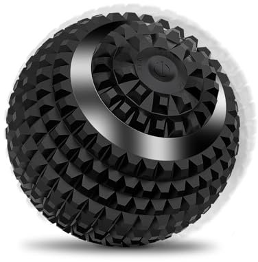 Uppye Vibrierendes Ball-Massagegerät, 4-Gang-Fitness-Lacrosse-Ball, Mobilitätsball für Workout-Erholung, Tiefengewebe-Massagegerät zur Schmerzlinderung und Triggerpunkt-Behandlung (Schwarz)