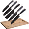 MasterPRO Tetsu | Couteaux de Cuisine set 5 japonais et planche à découper pour tous types d'aliments professionnelle renforcés, équilibrés avec revêtement en titane, BGKIT-0025