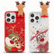 Yoedge 2 Pack Christmas Case for iPhone 13 Pro Max 6.7, Cute Funny 3D Cartoon Design Elk Animal Cover, Soft Silicone Ultra Thin TPU Shockproof Protective Xmas Case for iPhone 13 Pro Max, 02
